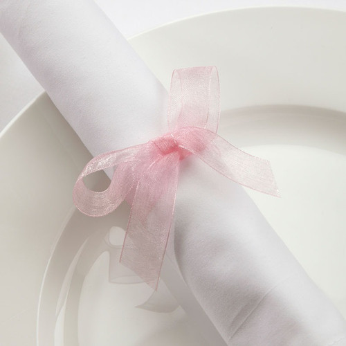 Baby Pink Woven Edge Organza 15mm Baby Pink Woven Edge Organza 15mm