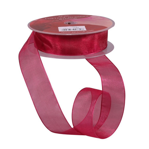 Burgundy Woven Edge Organza 25mm Burgundy Woven Edge Organza 25mm