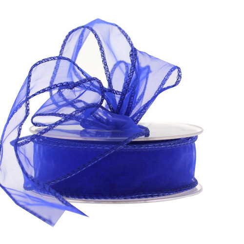 Royal Blue Wired Chiffon 30mm Royal Blue Wired Chiffon 30mm