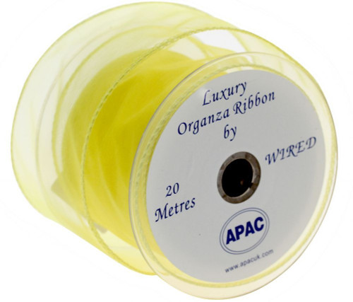 Yellow Wired Chiffon Ribbon 70mm Yellow Wired Chiffon Ribbon 70mm