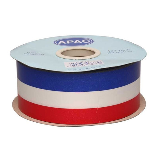 Tri-Colour Ribbon 50mm (red, white and blue)
