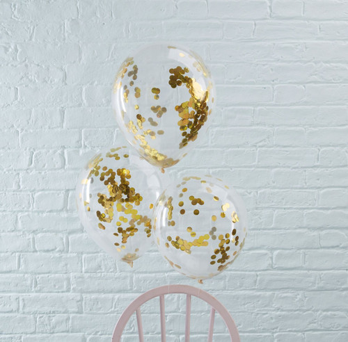 Gold Confetti Filled Balloons Gold Confetti Filled Balloons