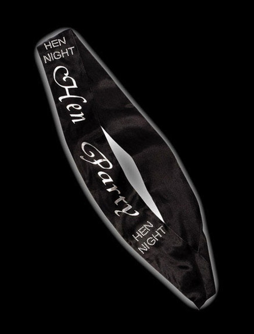Hen Party Black with Diamantes Sash Hen Party Black with Diamantes Sash