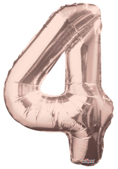 34"  Number Balloon - 4 - Rose Gold