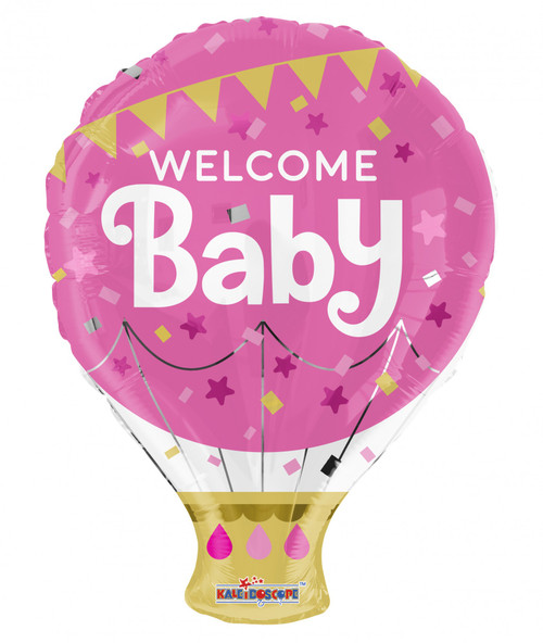 Pink Welcome Baby Hot Air Balloon