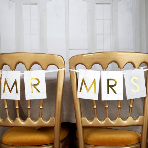 Marble Mr & Mrs Chair Bunting Marble Mr & Mrs Chair Bunting