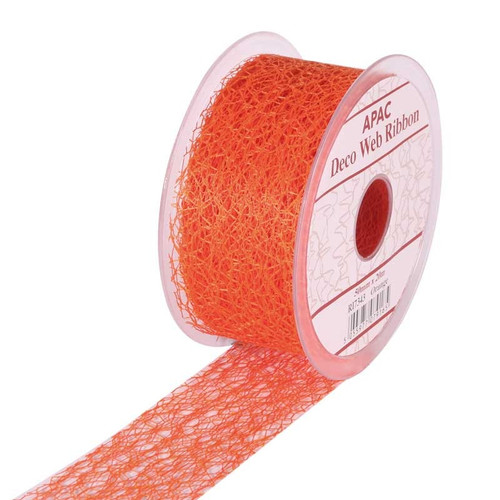 Orange Deco Web Ribbon (50mm x 20m) Orange Deco Web Ribbon (50mm x 20m)