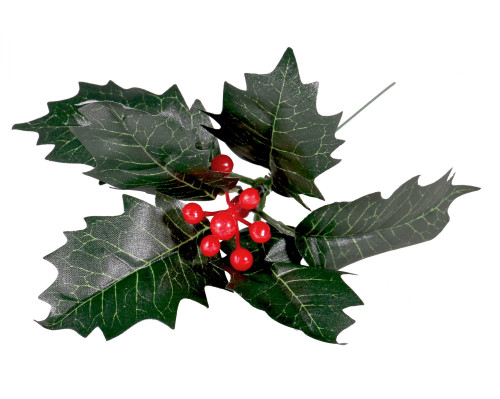 8" Holly Pick with Leaves and Red Berries 8" Holly Pick with Leaves and Red Berries