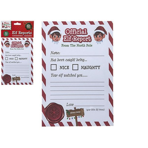 Elf Report Cards In Polybag With Header Card - 25 A5 Cards Elf Report Cards In Polybag With Header Card - 25 A5 Cards