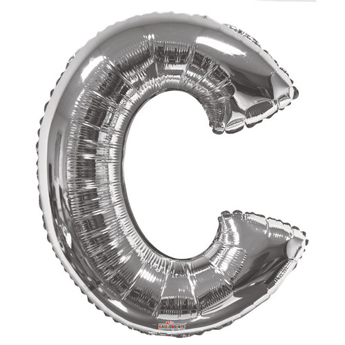 34" Silver Letter C Balloon