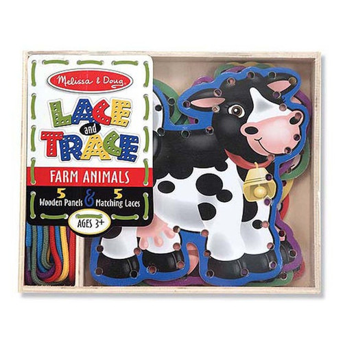 Farm Animal Wooden Panels & Laces by Melissa and Doug