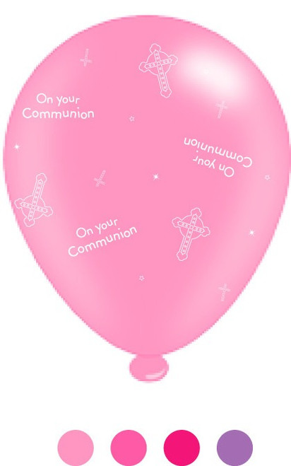 1st Communion Pink Balloons (8 Pack) 1st Communion Pink Balloons (8 Pack)