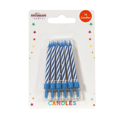 Blue Stripe Party Candles