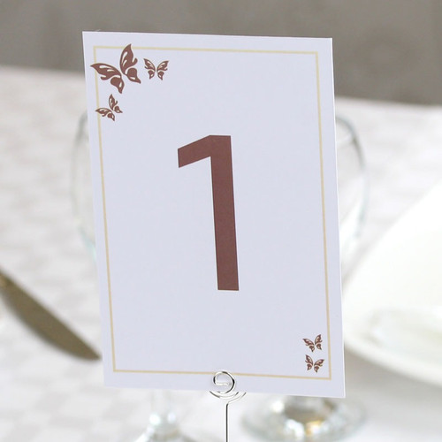 Brown & Cream Butterfly Table Numbers Brown & Cream Butterfly Table Numbers