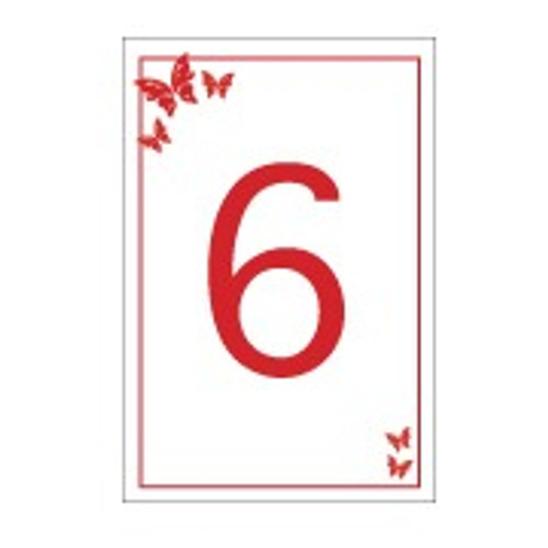 Red Butterfly Table Numbers Red Butterfly Table Numbers