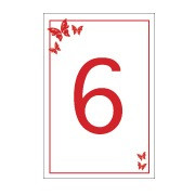 Red Butterfly Table Numbers