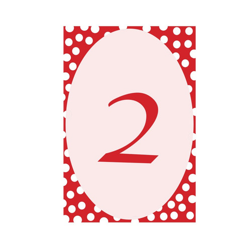 Red Polka Dot Table Numbers