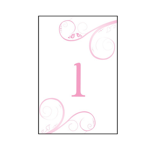 Pink Love Birds Table Numbers