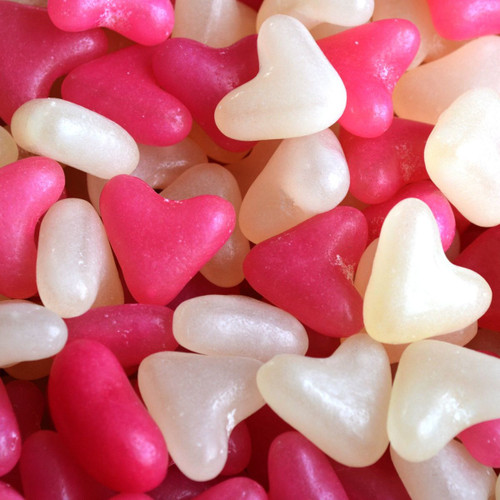 Pink & White Hearts 500g