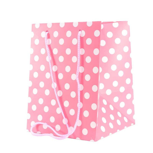 Baby Pink Polka Dot Hand Tie Bag