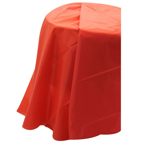 Red Round Plastic Table Cover (84 inch)