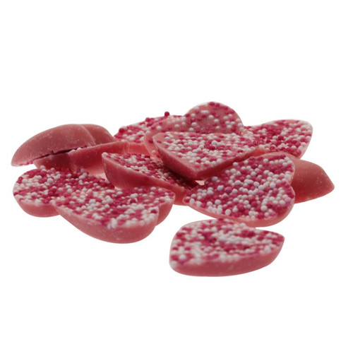 Pink Heart Sweets with Sprinkles 500g Pink Heart Sweets with Sprinkles 500g