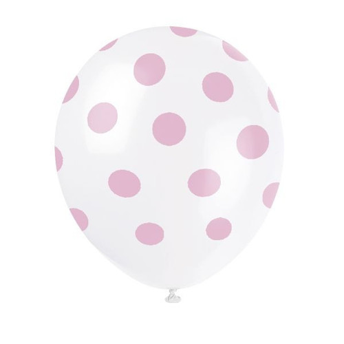 Lovely Pink 12inch Dot Balloons (6 pk)