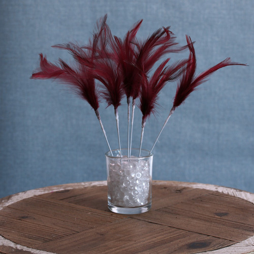 Burgundy Narrow Fluff Feathers (6 Pack) Burgundy Narrow Fluff Feathers (6 Pack)