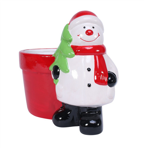Novelty Ceramic Pot with Snowman Novelty Ceramic Pot with Snowman