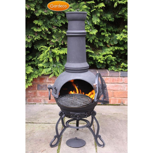Gardeco Toledo Cast Iron Chimenea - Extra Large Black Gardeco Toledo Cast Iron Chimenea - Extra Large Black