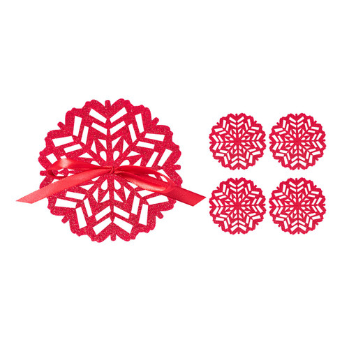 Red Glitter Felt Coaster Red Glitter Felt Coaster