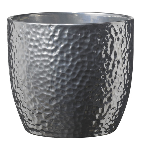 Boston Metallic Ceramic Pot Shiny Silver (19cm)