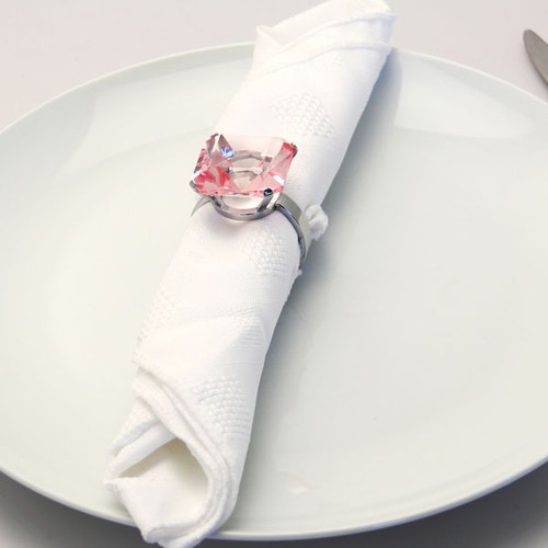 Pale Pink Square Napkin Rings