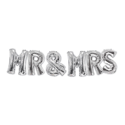 Mr & Mrs Silver Balloon Bouquet Mr & Mrs Silver Balloon Bouquet