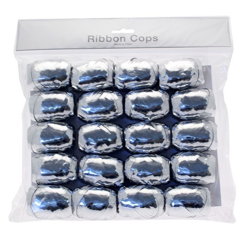 Metallic Silver Ribbon Cops Bulk Pack Metallic Silver Ribbon Cops Bulk Pack