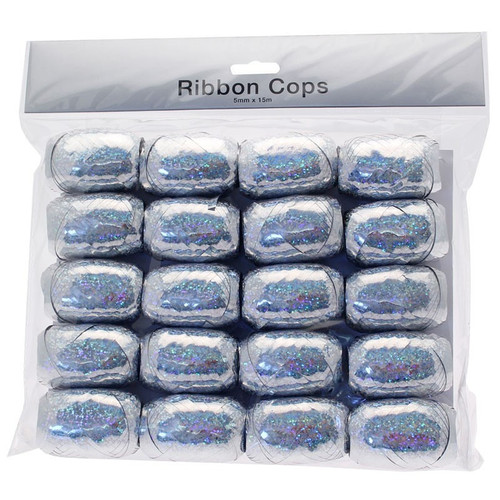 Holographic Silver Ribbon Cops Bulk Pack Holographic Silver Ribbon Cops Bulk Pack