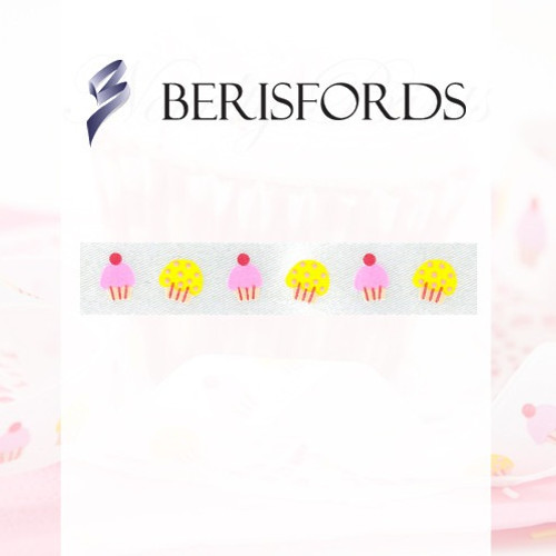 Cupcakes patterned ribbon 15mm x 20m by Berisfords