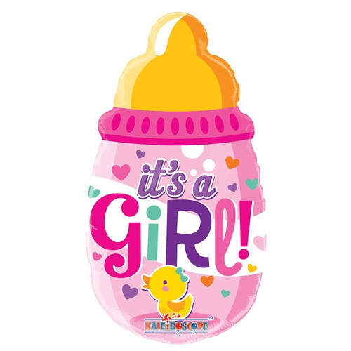 14 inch  Baby Bottle Girl Packaged with Straw  Balloon