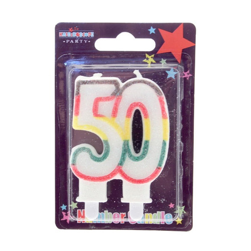 Unisex Age 50 Candle (pack Of 6)