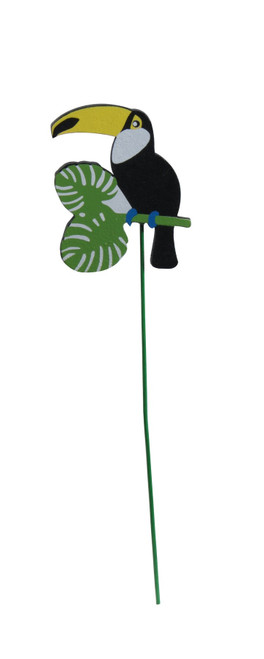 Toucan on perch wooden pick 10pck Toucan on perch wooden pick 10pck