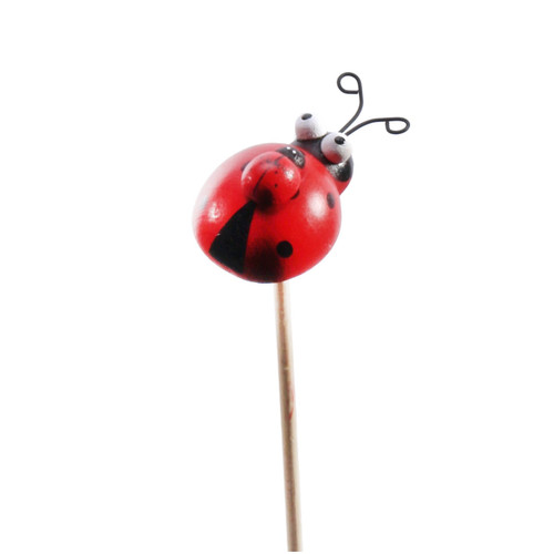Ladybird on spring wooden pick 10pck Ladybird on spring wooden pick 10pck