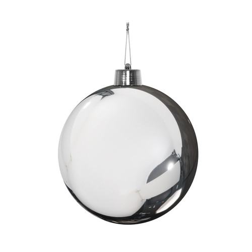 Silver Shiny Shatterproof Bauble (x1) (20cm) Silver Shiny Shatterproof Bauble (x1) (20cm)