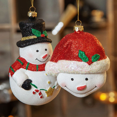 Glitter Snowman Hanging Decorations (Assorted Designs) Glitter Snowman Hanging Decorations (Assorted Designs)