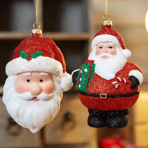 Glitter Santa Hanging Decorations (Assorted Designs) Glitter Santa Hanging Decorations (Assorted Designs)