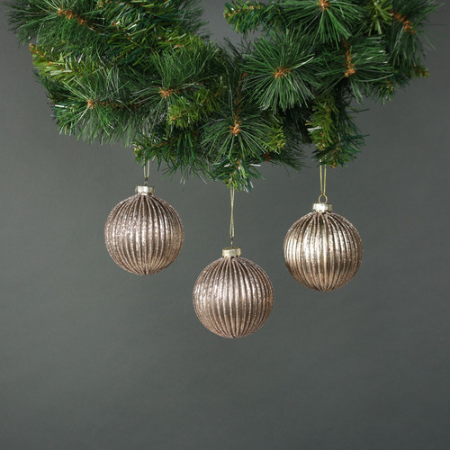 Titania 8cm Glass Bauble Rose Gold (Set of 4) Titania 8cm Glass Bauble Rose Gold (Set of 4)