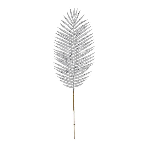 Silver Glitter Palm Leaf Stem Silver Glitter Palm Leaf Stem