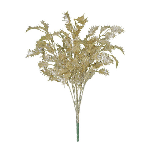 Gold Glitter Holly Bush 