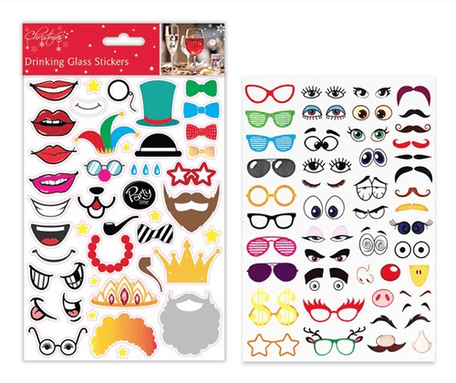 Party Face Glass Stickers