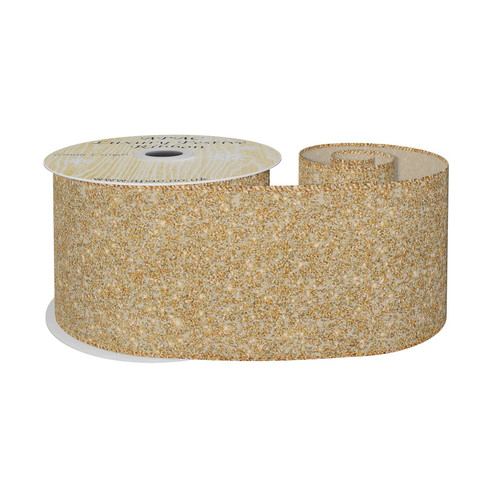 Gold Glitter Ribbon (63mm x 10yd) Gold Glitter Ribbon (63mm x 10yd)