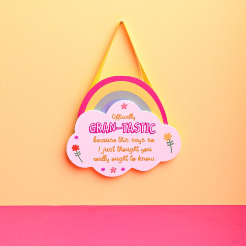 Cheerful Rainbow Hanging Plaque - Gran-Tastic Cheerful Rainbow Hanging Plaque - Gran-Tastic